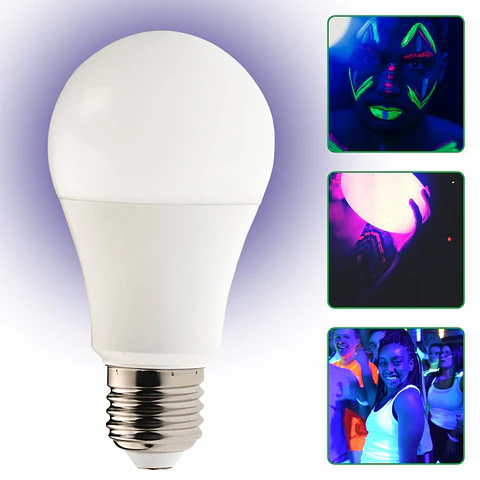 Lâmpada LED E27 Globo A60 6W Luz Negra 230V