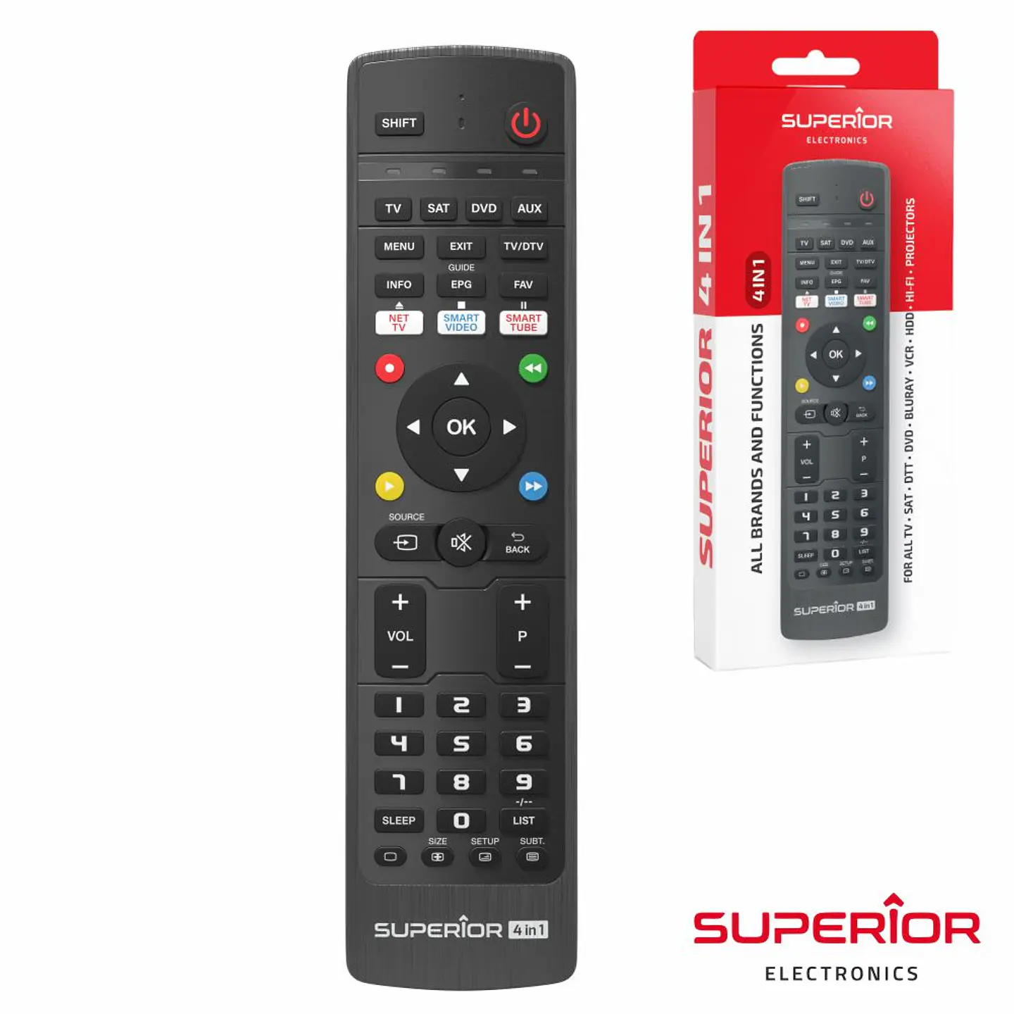 Comando TV Programável 4:1 CLEVER SUPERIOR 1