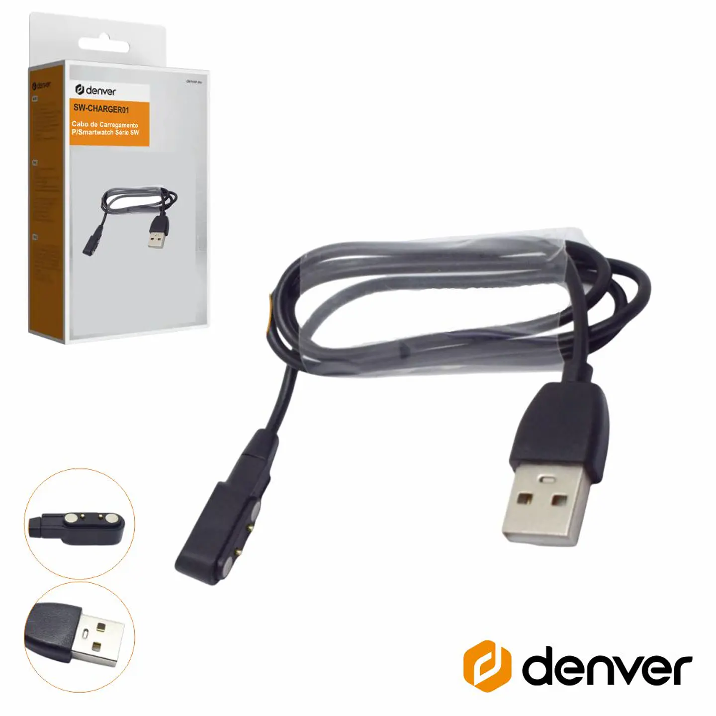 Cabo USB P/ Carregamento SmartWatch DENVER 1