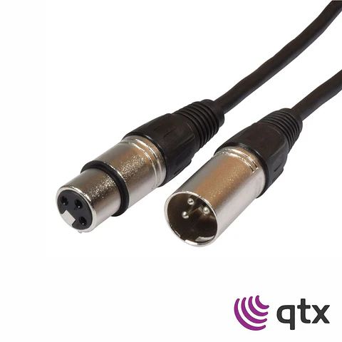 Cabo XLR 3p Macho / XLR 3p Fêmea 6m QTX