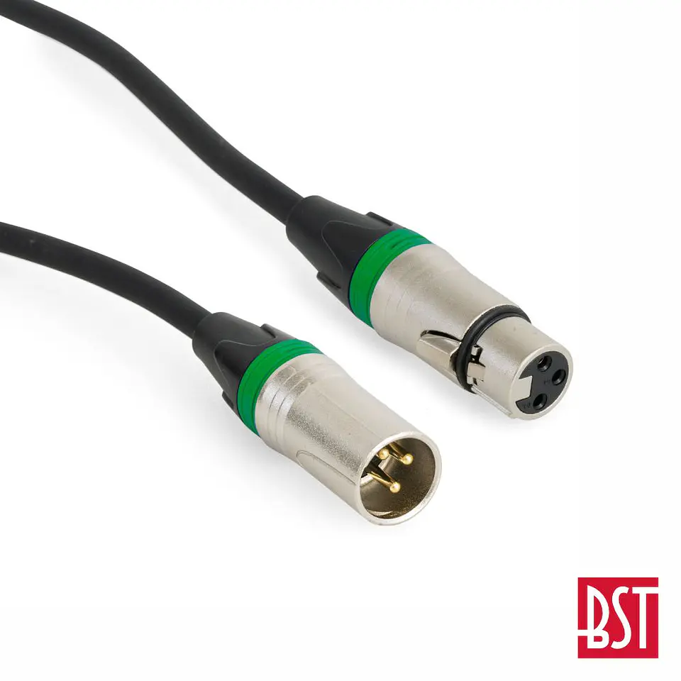 Cabo DMX XLR 3p Macho / XLR 3p Fêmea 1m BST 1
