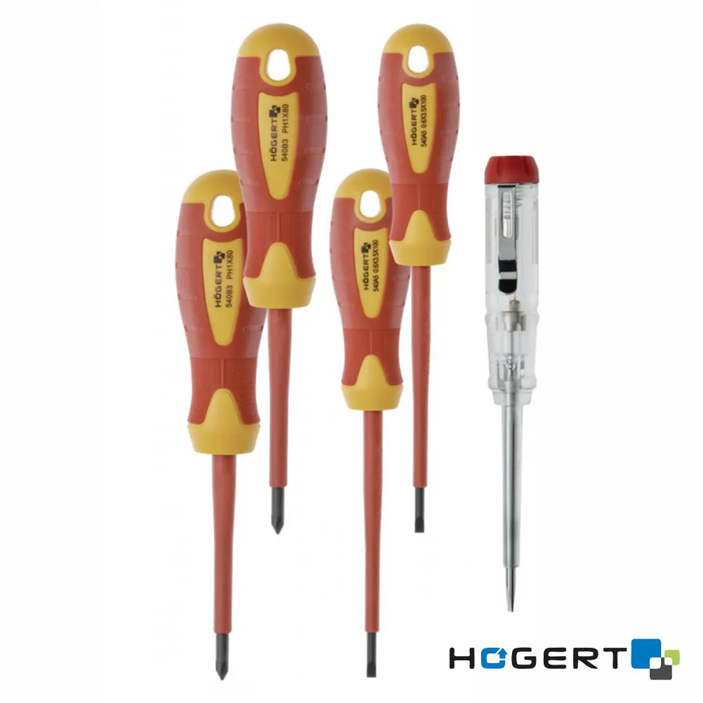 Conjunto de 4 Chaves VDE 1000V E 1 Busca-Polos HOGERT 1