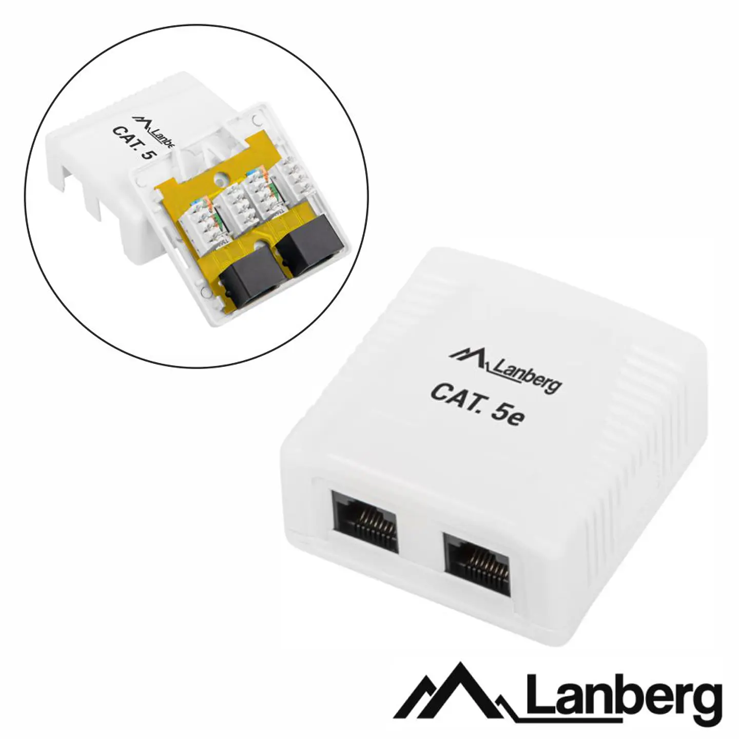 Tomada de Superfície RJ45 C/ 2 Saídas LANBERG 1