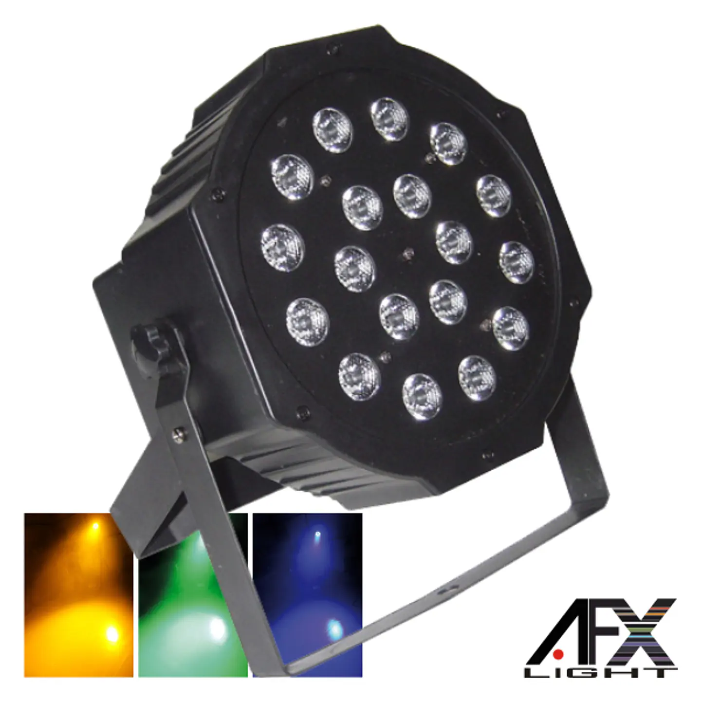PROJECTOR LUZ C/ 18 LEDS 1W RGB DMX MIC FLAT AFXLIGHT 1