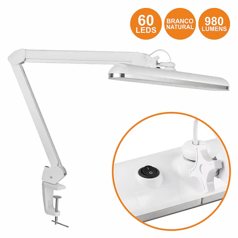 CANDEEIRO 60 LEDS 12W 4000K P/ BANCADA