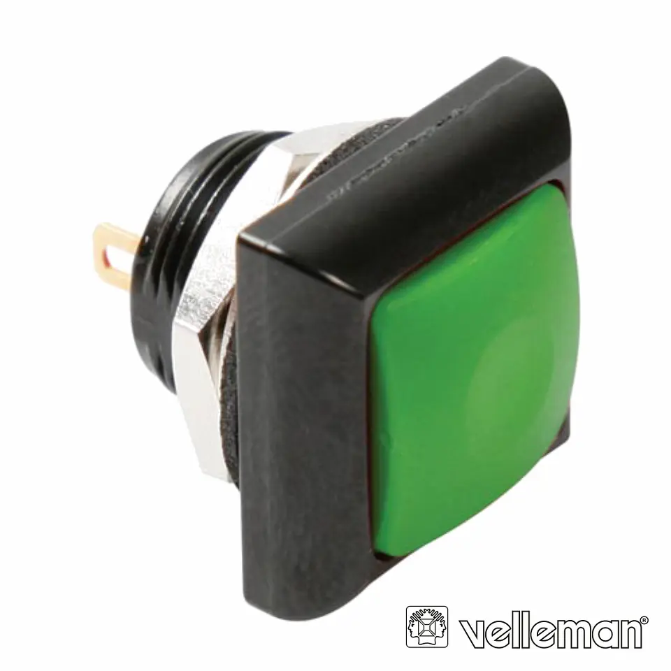 INTERRUPTOR PRESSÃO MINIATURA 1P SPST OFF-(ON) VERDE 1