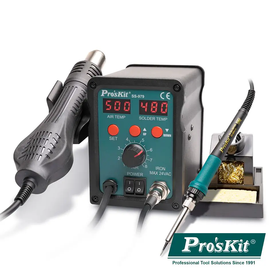 Estação de Soldar SMD Ar Quente 2 Em 1 700W PROSKIT 1