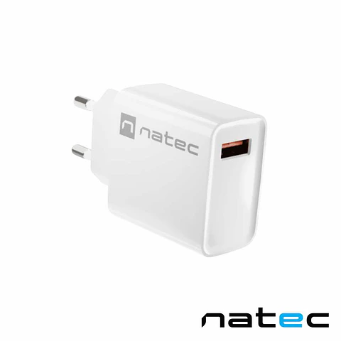 Alimentador RIBERA x1 USB-A 18W Branco NATEC