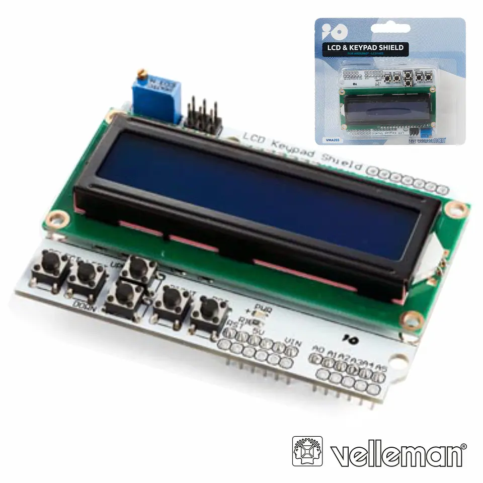 MÓDULO LCD E TECLADO P/ ARDUINO VELLEMAN 1