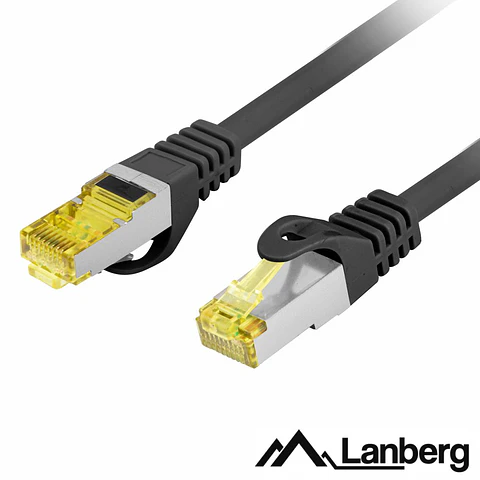 Cabo S/FTP LSZH CAT6A 0.25m Preto LANBERG