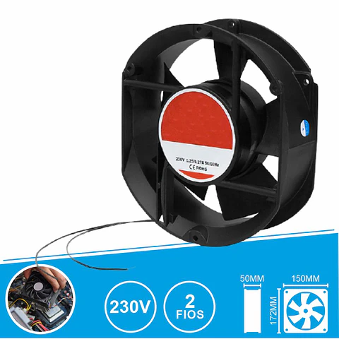 Ventoinha 230V 172x150x50mm 2 Fios