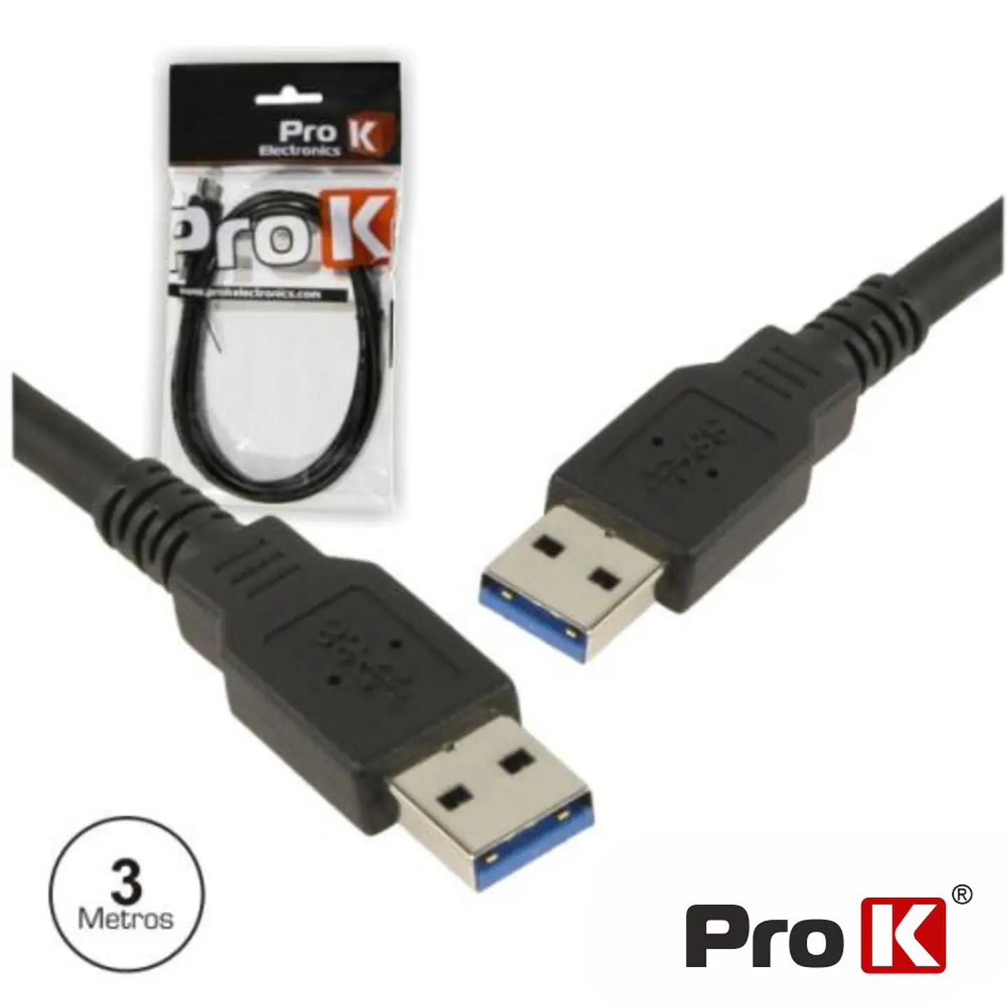 CABO USB-A 3.0 MACHO / USB-A MACHO 3M PROK 1