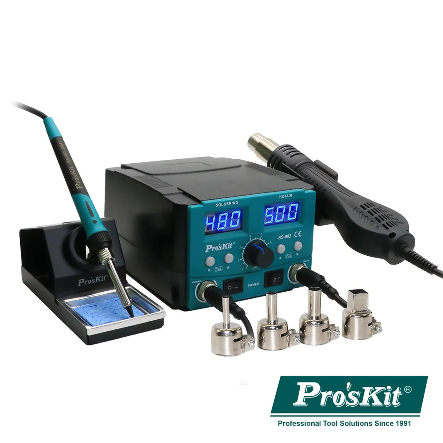 Estação de Soldar SMD Ar Quente 2 Em 1 750W PROSKIT 1