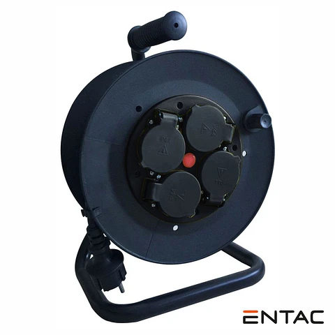 Extensão Elétrica 3G2.5 C/ Enrolador 4x Schuko 40m ENTAC