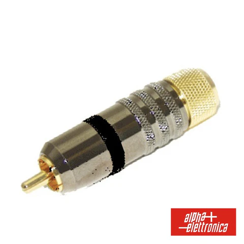 FICHA RCA MACHO POLARIZADO/AUTOSTRING DOURADO-PRETO