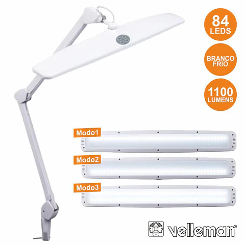 CANDEEIRO 84 LEDS LUMINUSIDADE REGULÁVEL P/ BANCADA VELLEMAN