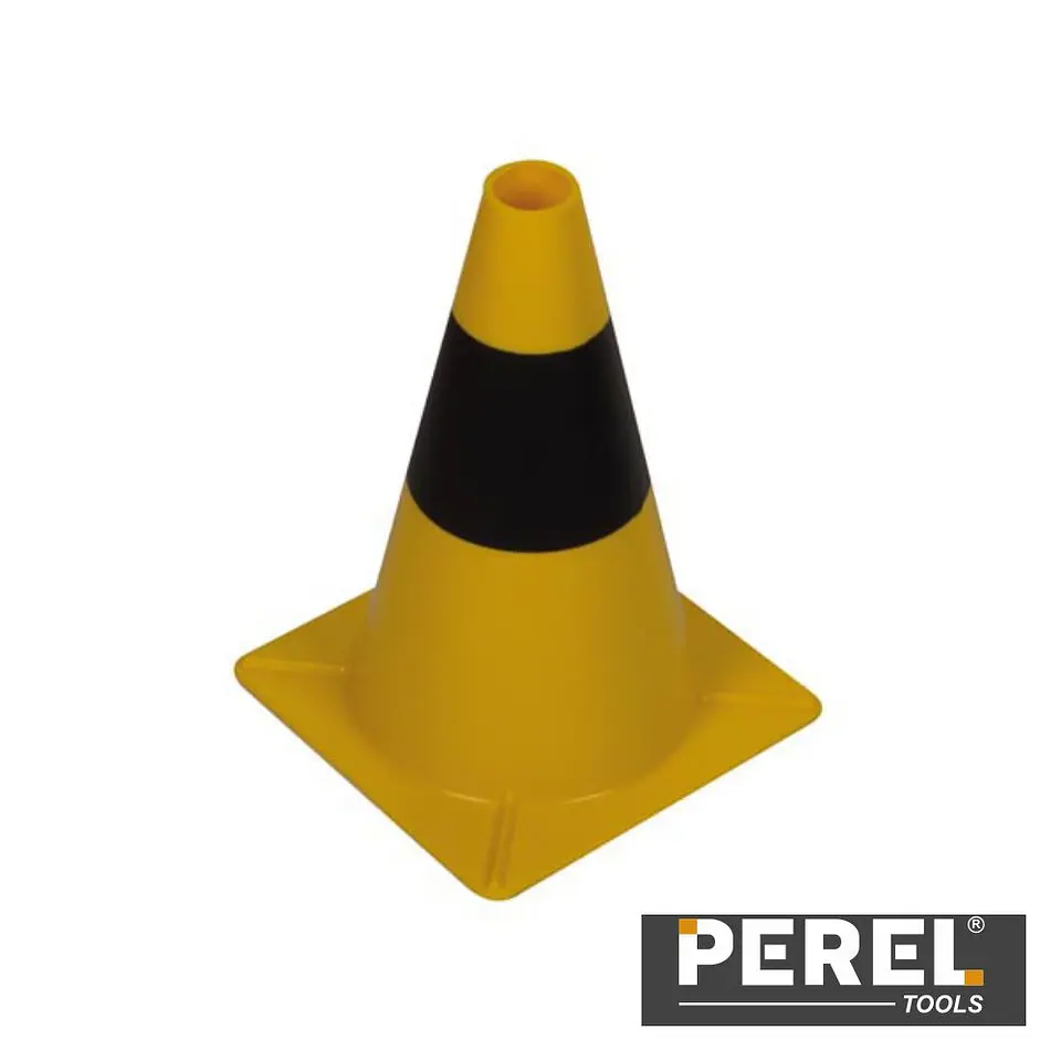 Cone De Sinalização Amarelo/Preto - 30 Cm PEREL 1