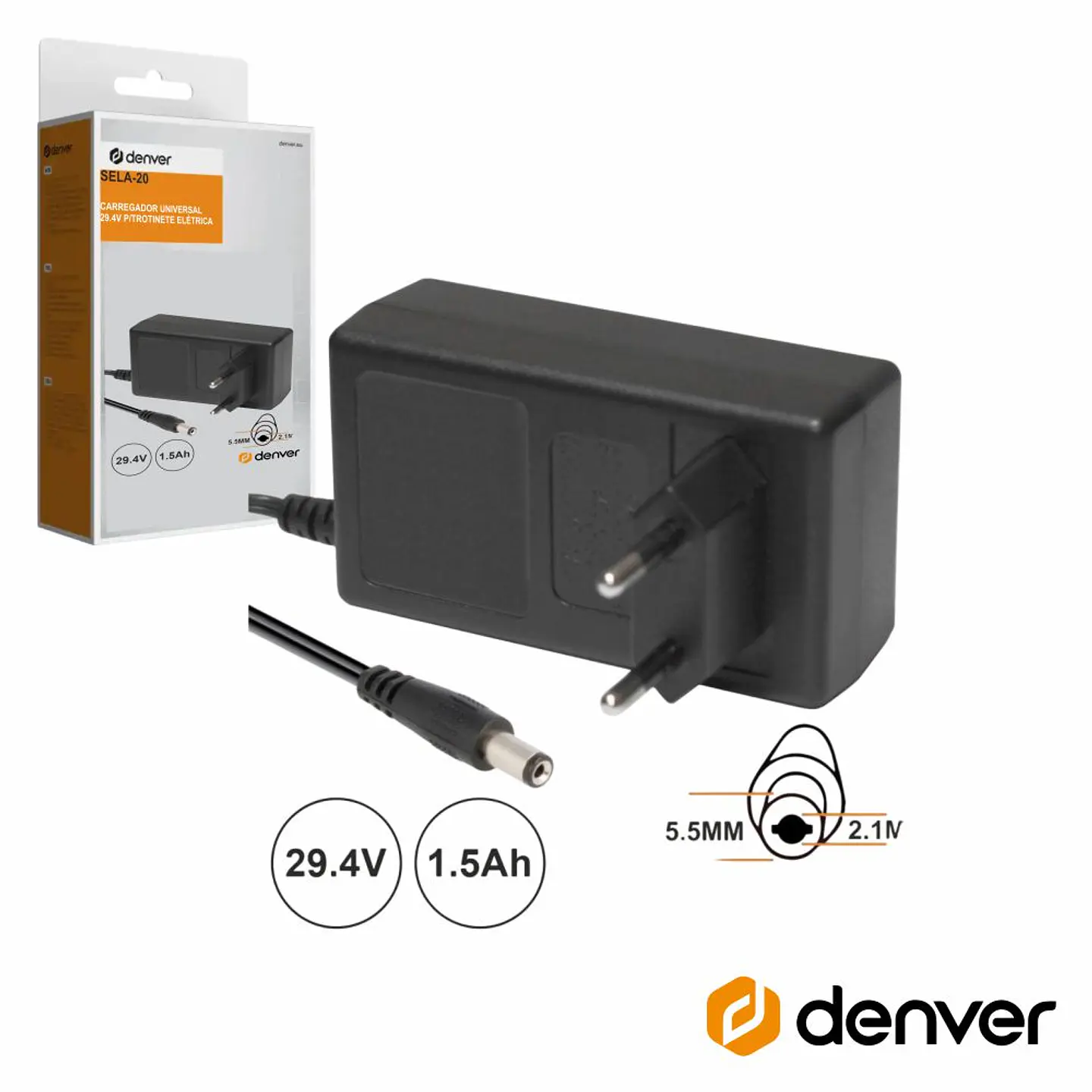 Carregador Universal 29.4V P/ Trotinete Elétrica DENVER 1