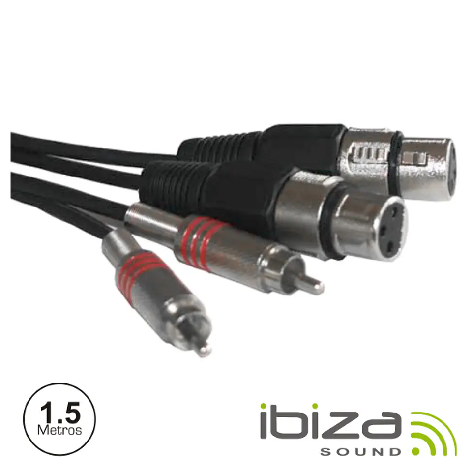 CABO 2-XLR 3P FÊMEA / 2-RCA MACHO 1.5M IBIZA 1