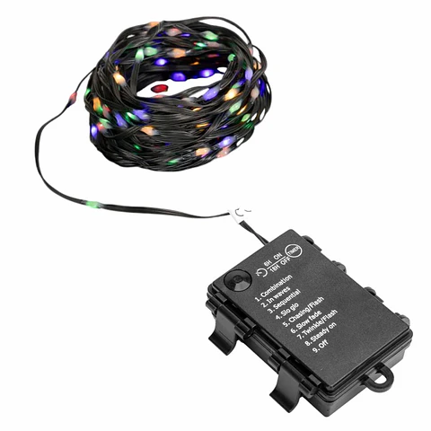 Luzes de Natal 100 LED RGBY 3xAA 10m IP44