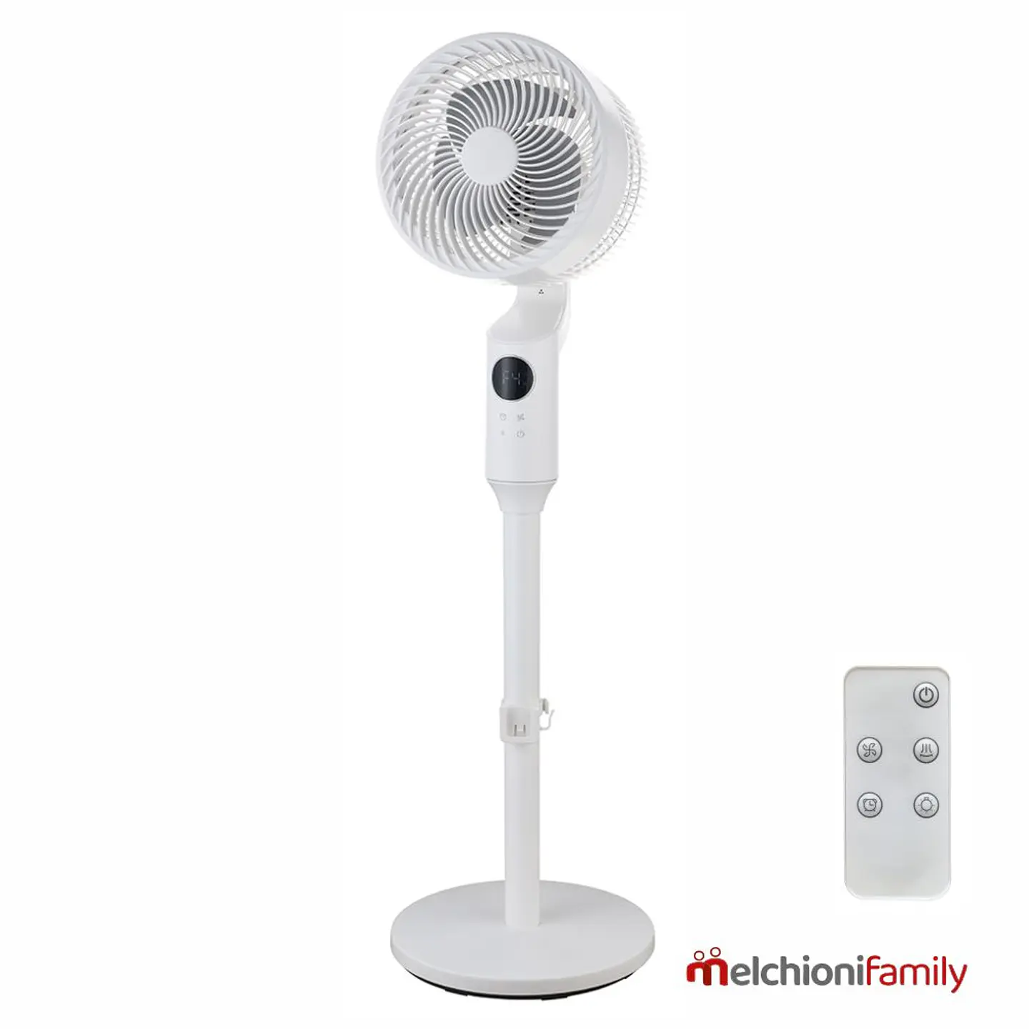 Ventoinha De Pé Branca C/ LCD Ø31cm 50W MelchioniFamily 1