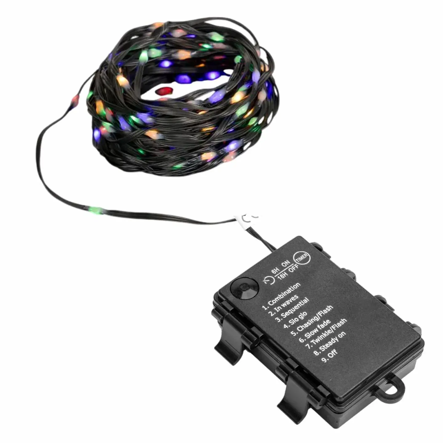 Luzes de Natal 150 LED RGBY 3xAA 15m IP44 1