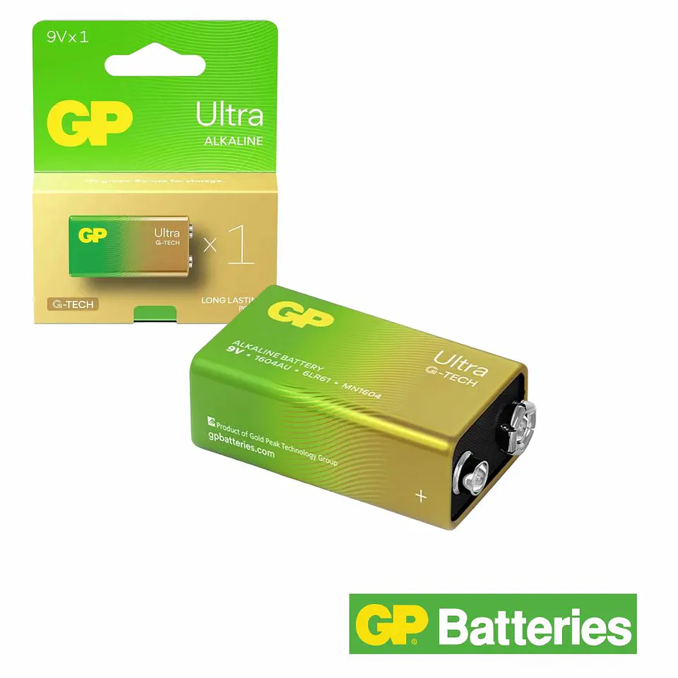 Pilha Ultra Alcalina 9V/6LR61 Blister GP 1