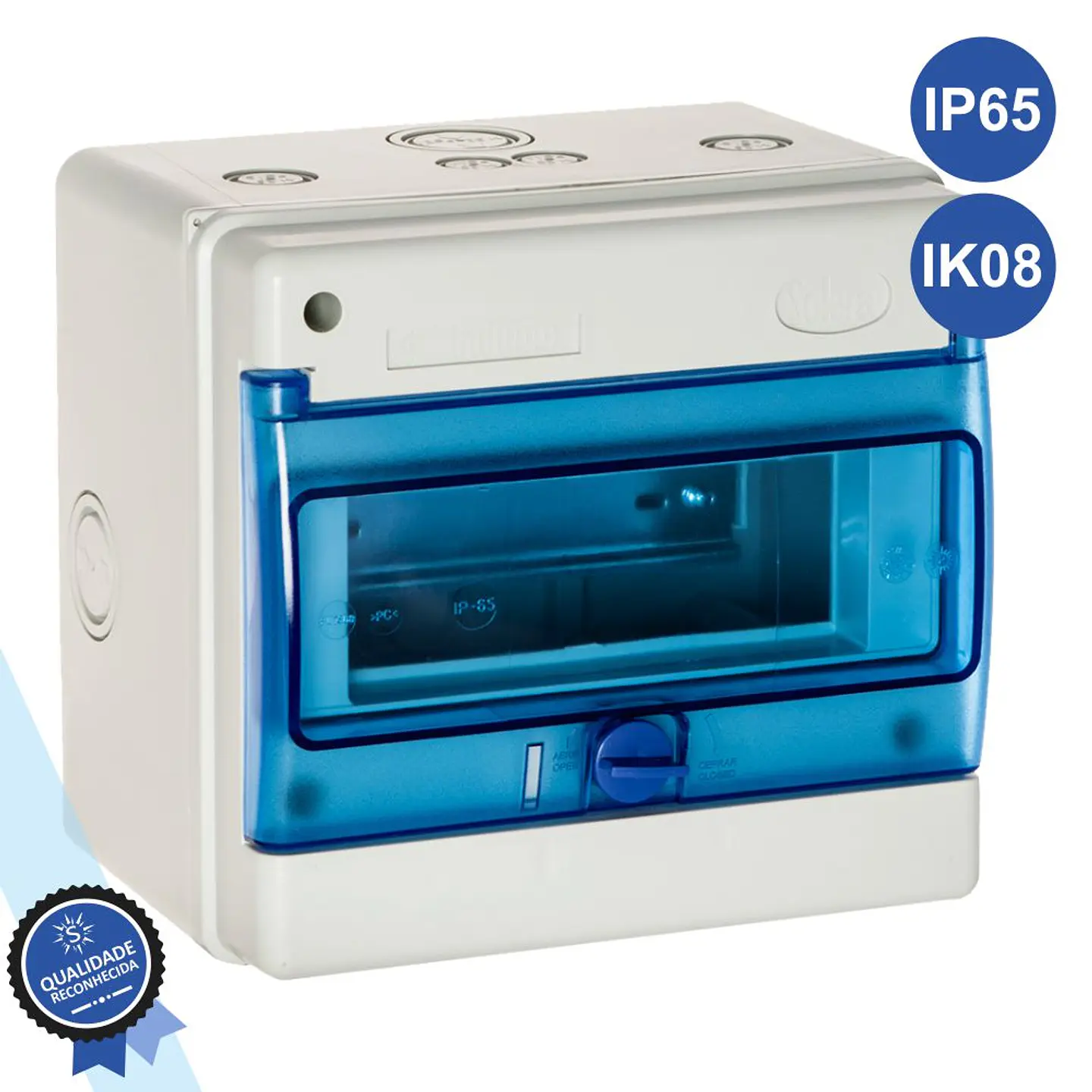CAIXA DISTRIBUIÇÃO ELÉTRICA 8 ELEMENTOS IP65 IK08 SOLERA 1