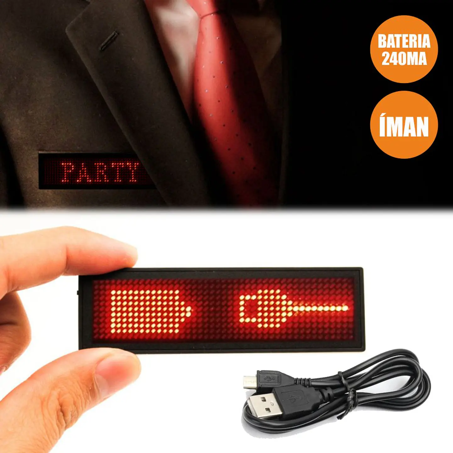 PLACA MENSAGEM ROLANTE LED DISTINTIVO C/ BATERIA 1