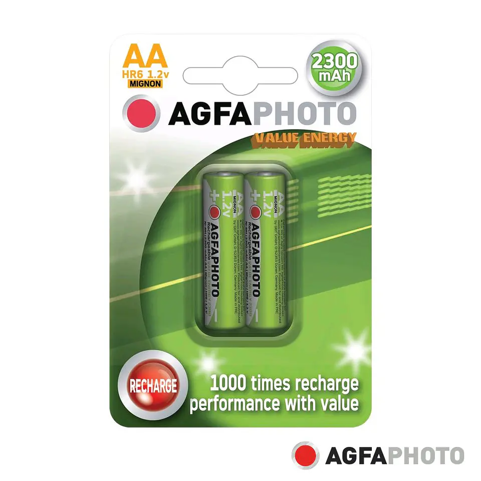 Pilha Recarregável AA 1.2V 2300mAh 2x Blister AGFAPHOTO 1