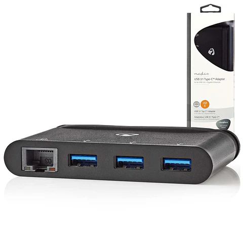 Hub USB-C c/ 3x USB 3.0 / 1x RJ45 NEDIS
