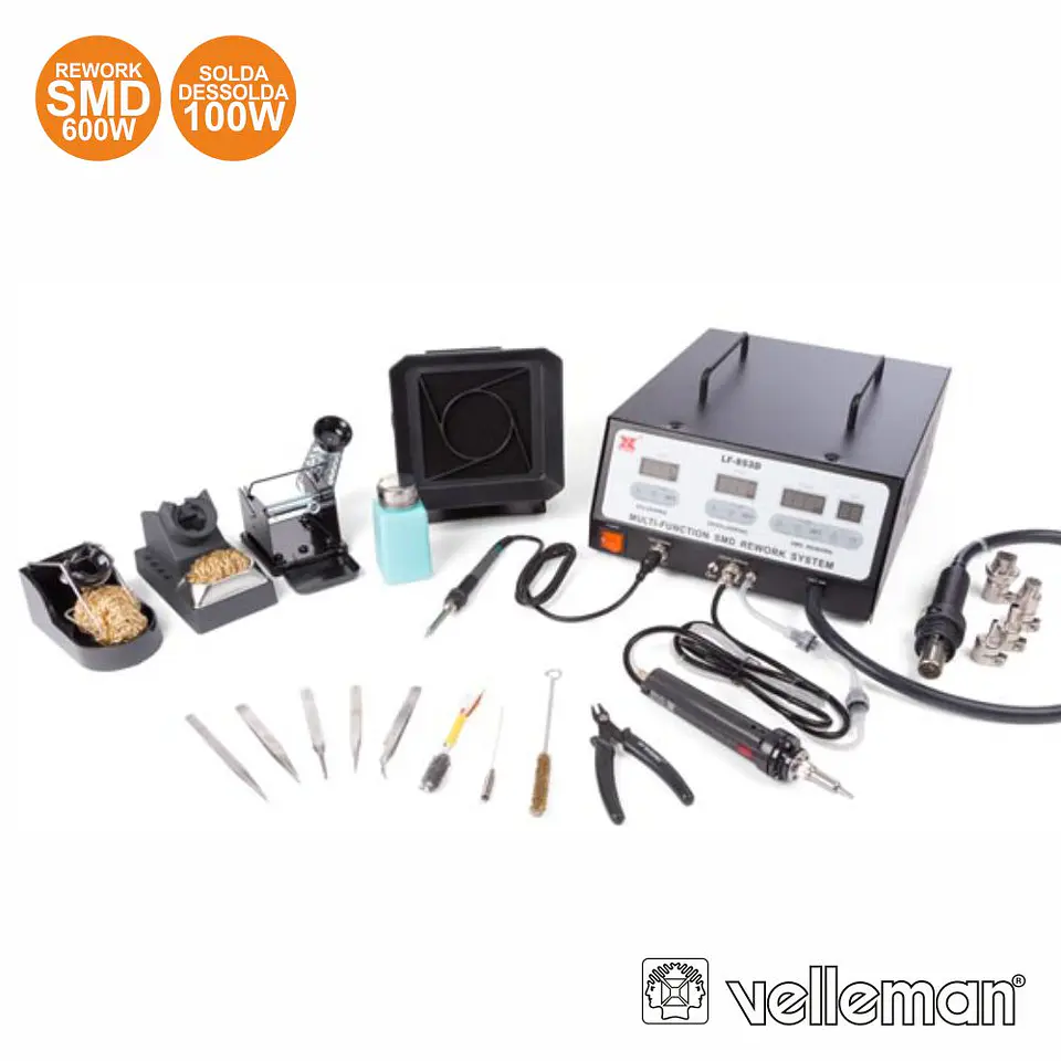 ESTAÇÃO DE SOLDAR E DESSOLDAR SMD 100W/600W VELLEMAN 1