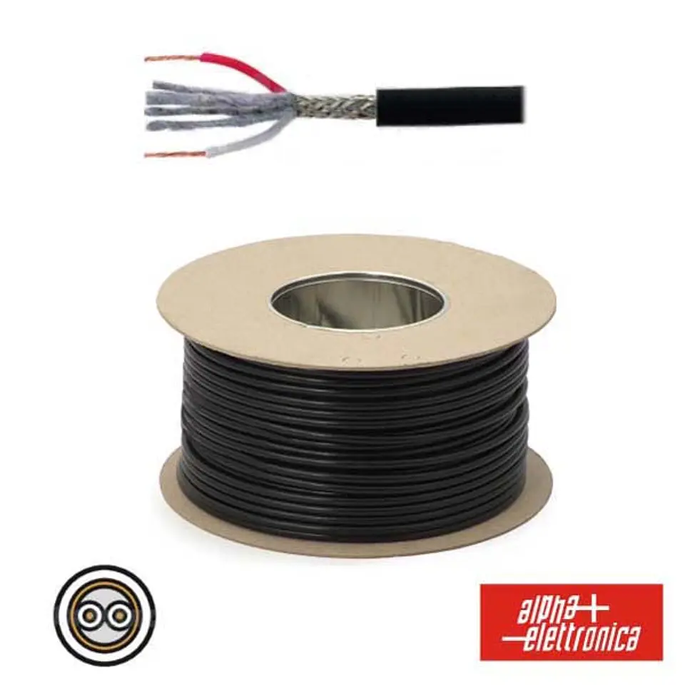 CABO MICROFONE 2 CONDUTORES + MALHA 2X0.35MM Ø6.2MM PRETO 1