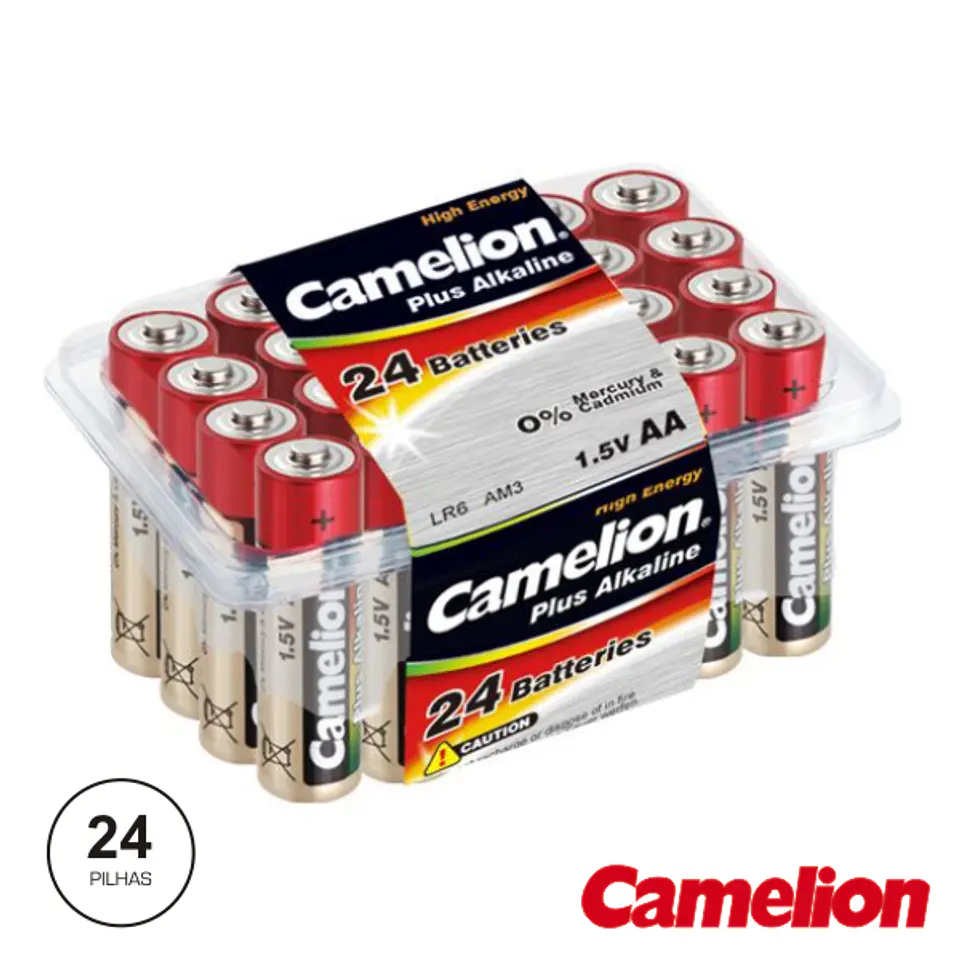 PILHA ALCALINA LR6/AA 1.5V 24X BLISTER CAMELION 1