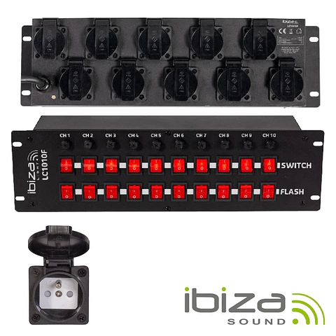 Base Elétrica C/ 10 Saídas Interruptores P/ Rack 19" IBIZA