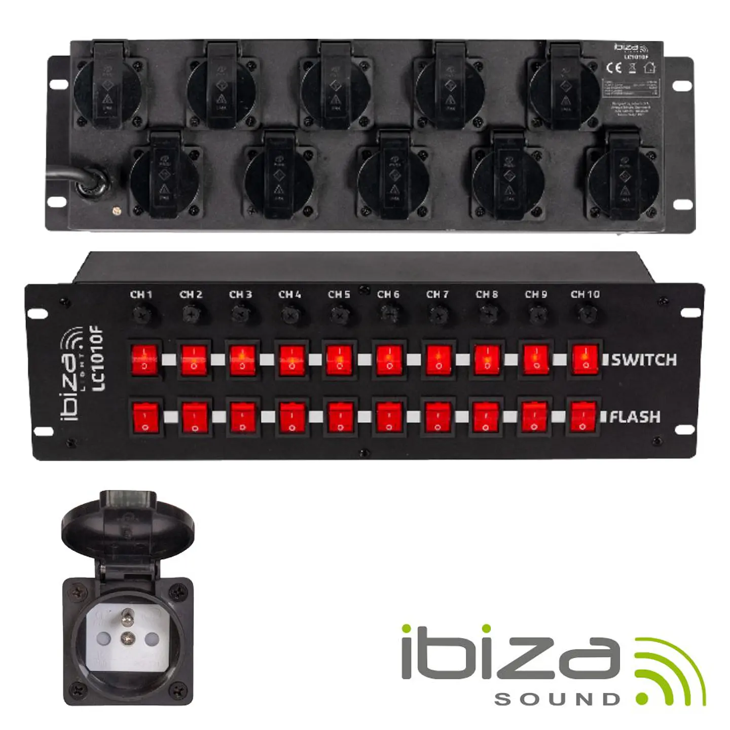 Base Elétrica C/ 10 Saídas Interruptores P/ Rack 19