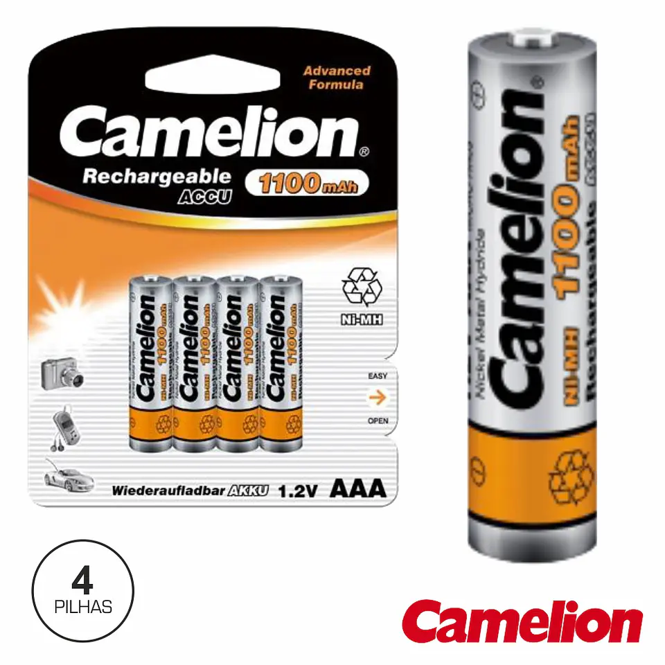BATERIA NI-MH AAA1.2V 1100MA 4X BLISTER CAMELION 1