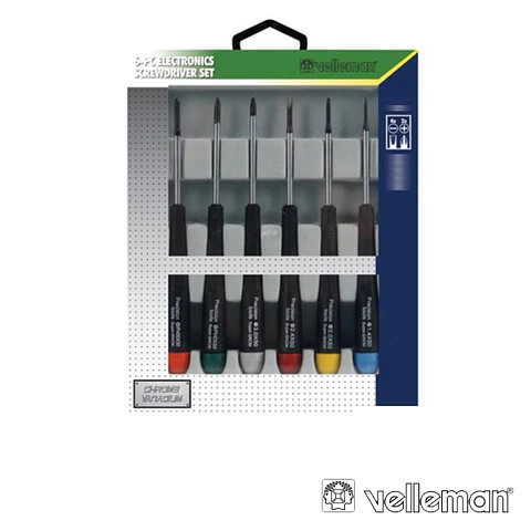 CONJUNTO DE 6 CHAVES 4 FENDAS + 2 PHILIPS VELLEMAN