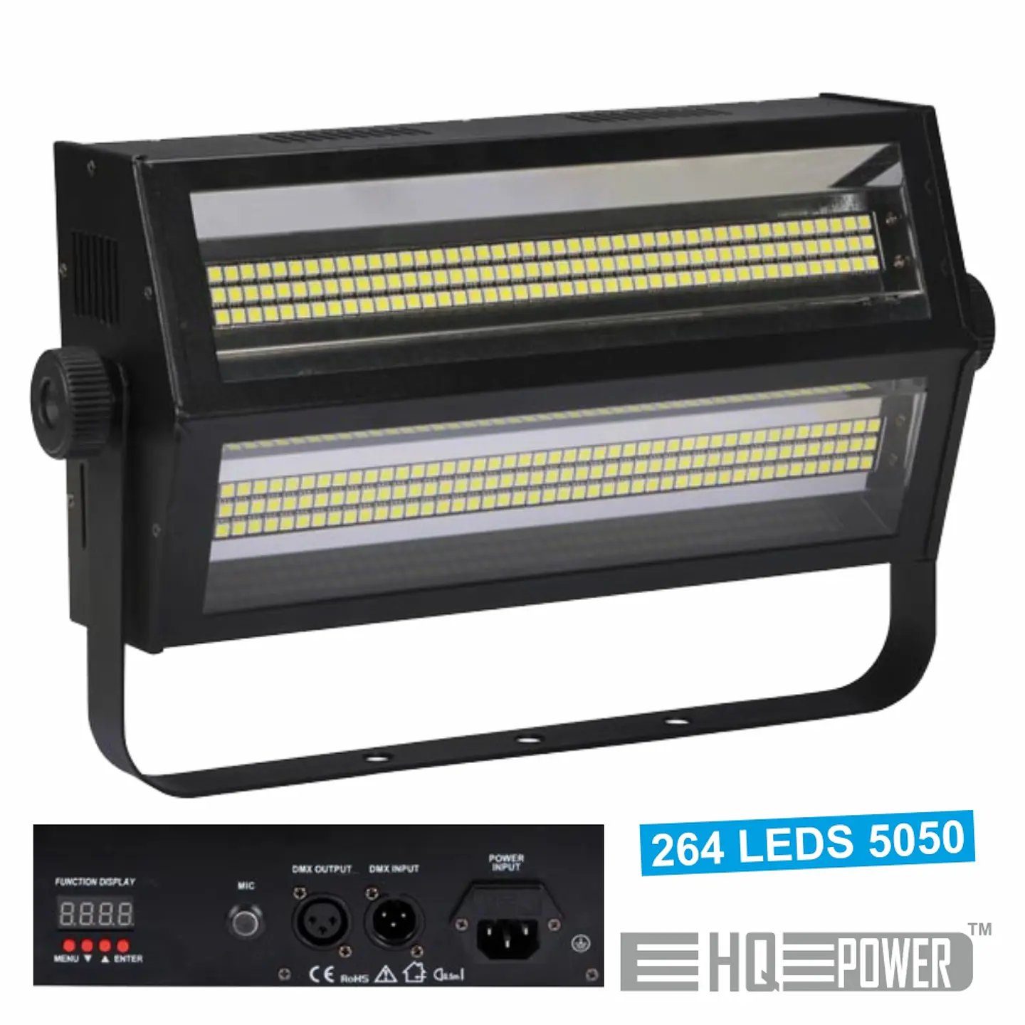 ESTROBOSCÓPIO C/ 264 LEDS 5050 120W DMX HQ POWER 1