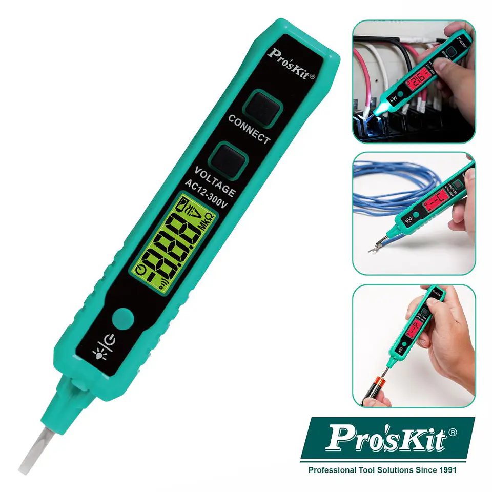 Detetor de Voltagem Inteligente AC/DC C/LCD PROSKIT 1