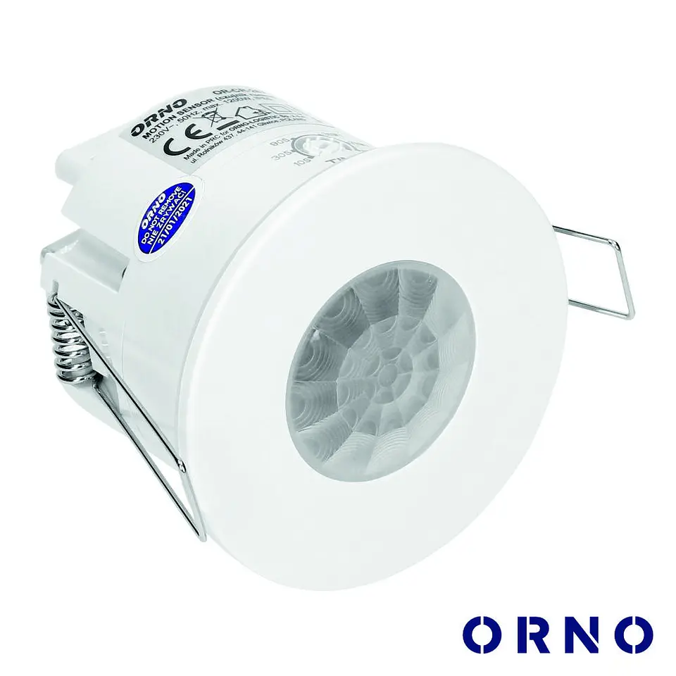 Detetor de Movimentos Pir P/ Encastrar Branco ORNO 1