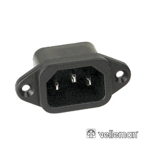FICHA ALIMENTAÇÃO IEC C14 MACHO PAINEL 10A/250V VELLEMAN
