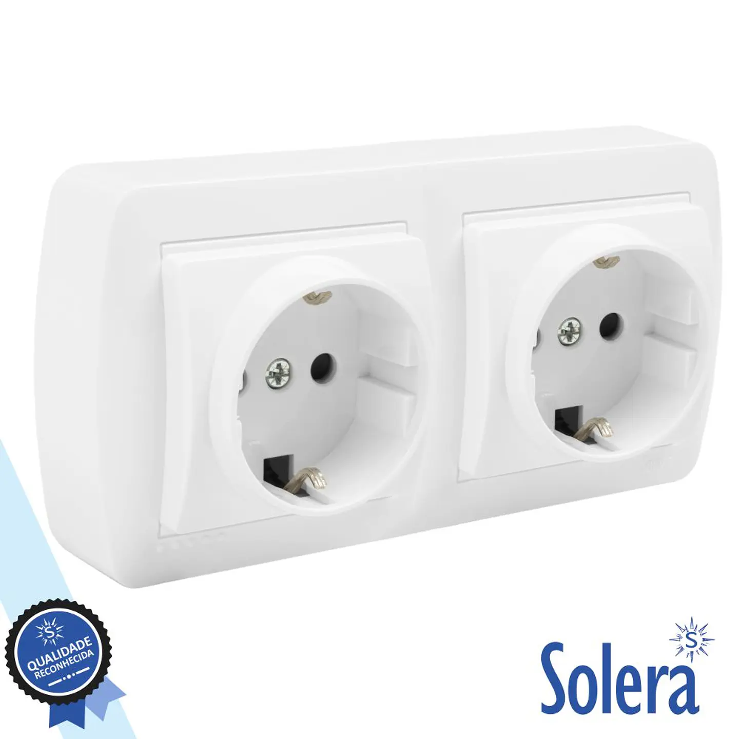 TOMADA ELÉTRICA DUPLA SUPERFÍCIE C/ TERRA SOLERA 1