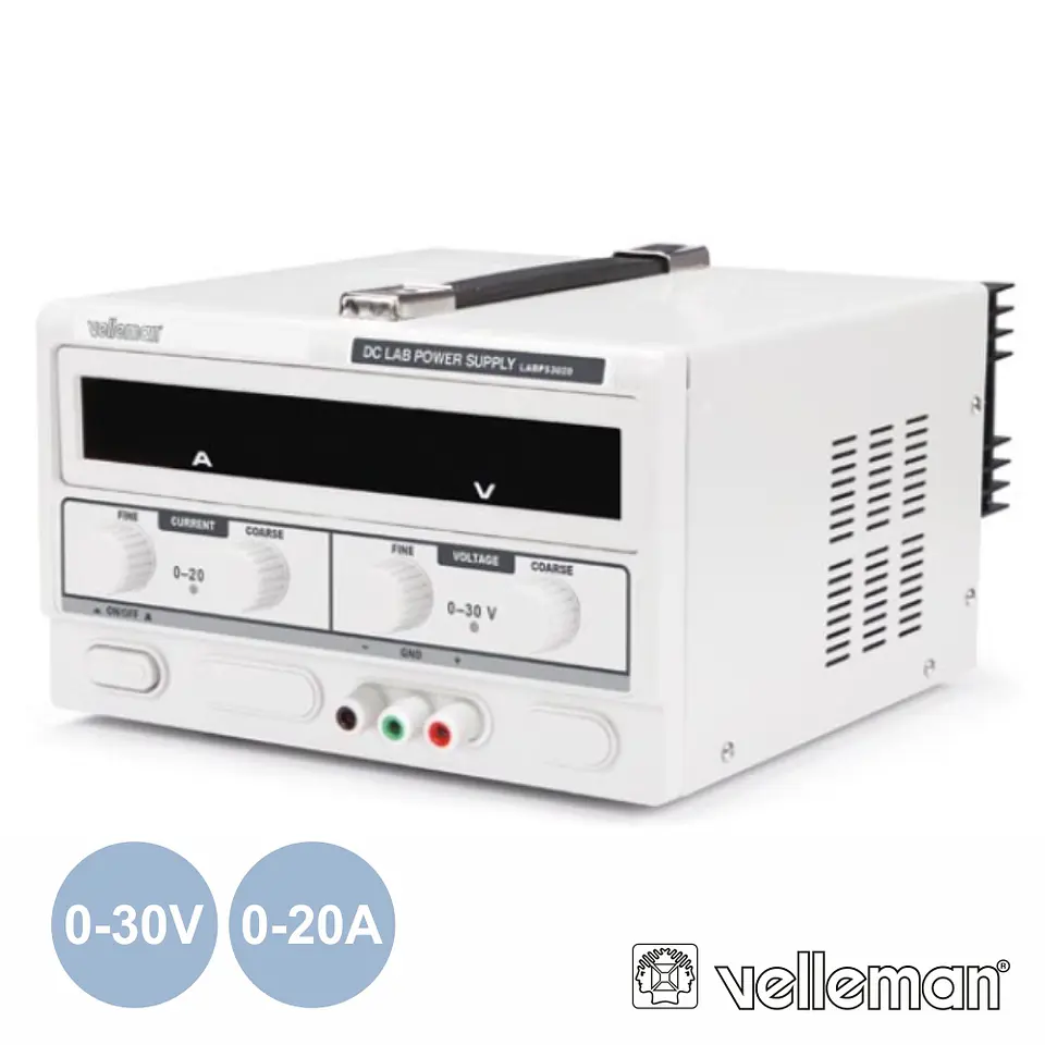 FONTE DE ALIMENTAÇÃO DIGITAL 0-30V / 0-20A VELLEMAN 1