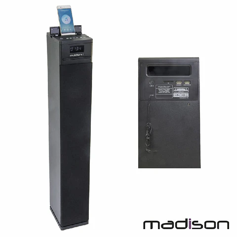 Coluna Centro Amplificada FM/USB/BT/SD/CD 130W MADISON
