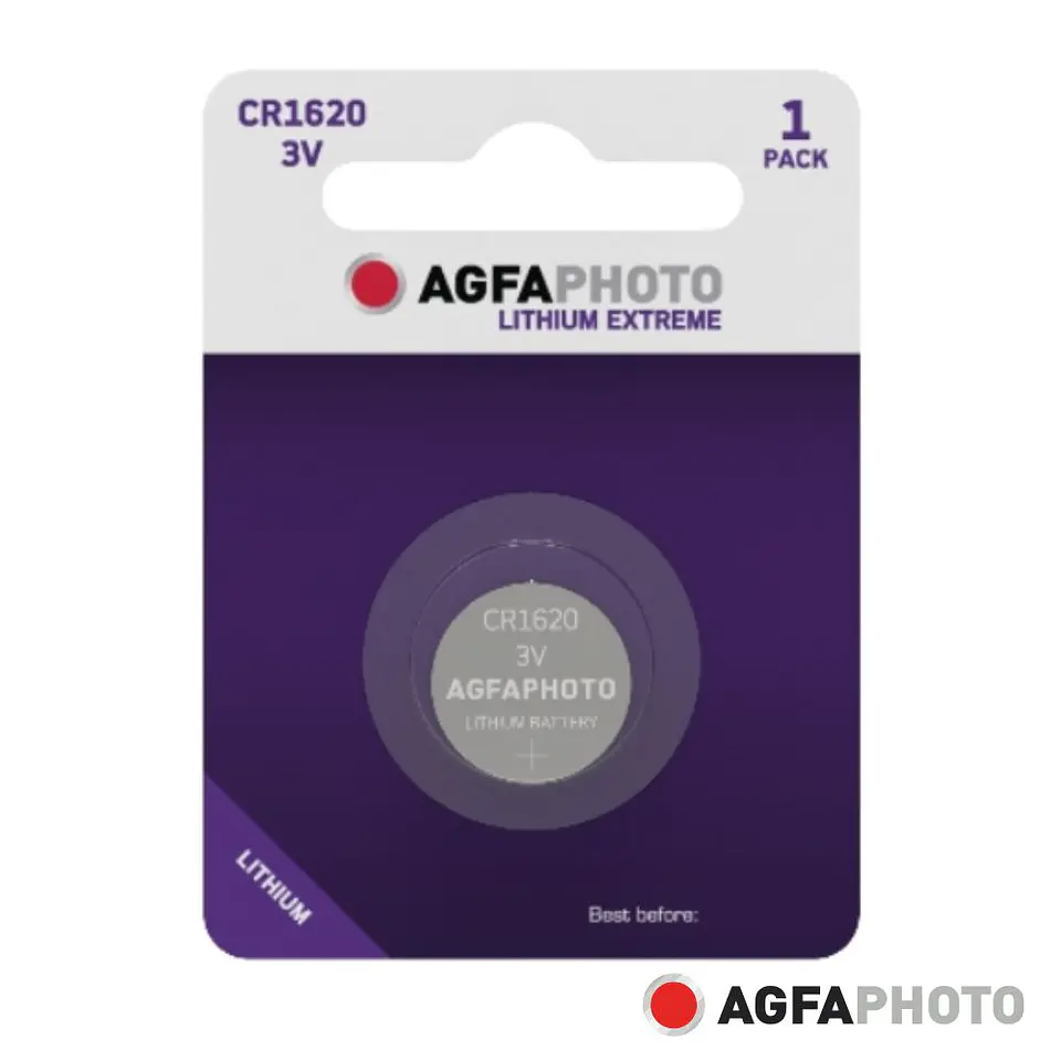 Pilha Lithium Botão CR1620 3V 1x Blister AGFAPHOTO 1