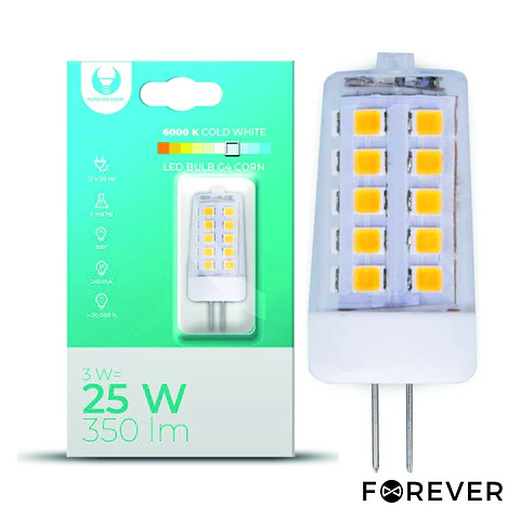 Lâmpada G4 3W 12V Corn 6000K 350lm