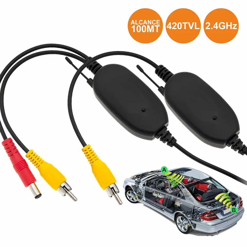 TRANSMISSOR DE IMAGEM ANALÓGICA P/ AUTOMÓVEL 100M 420TVL 1