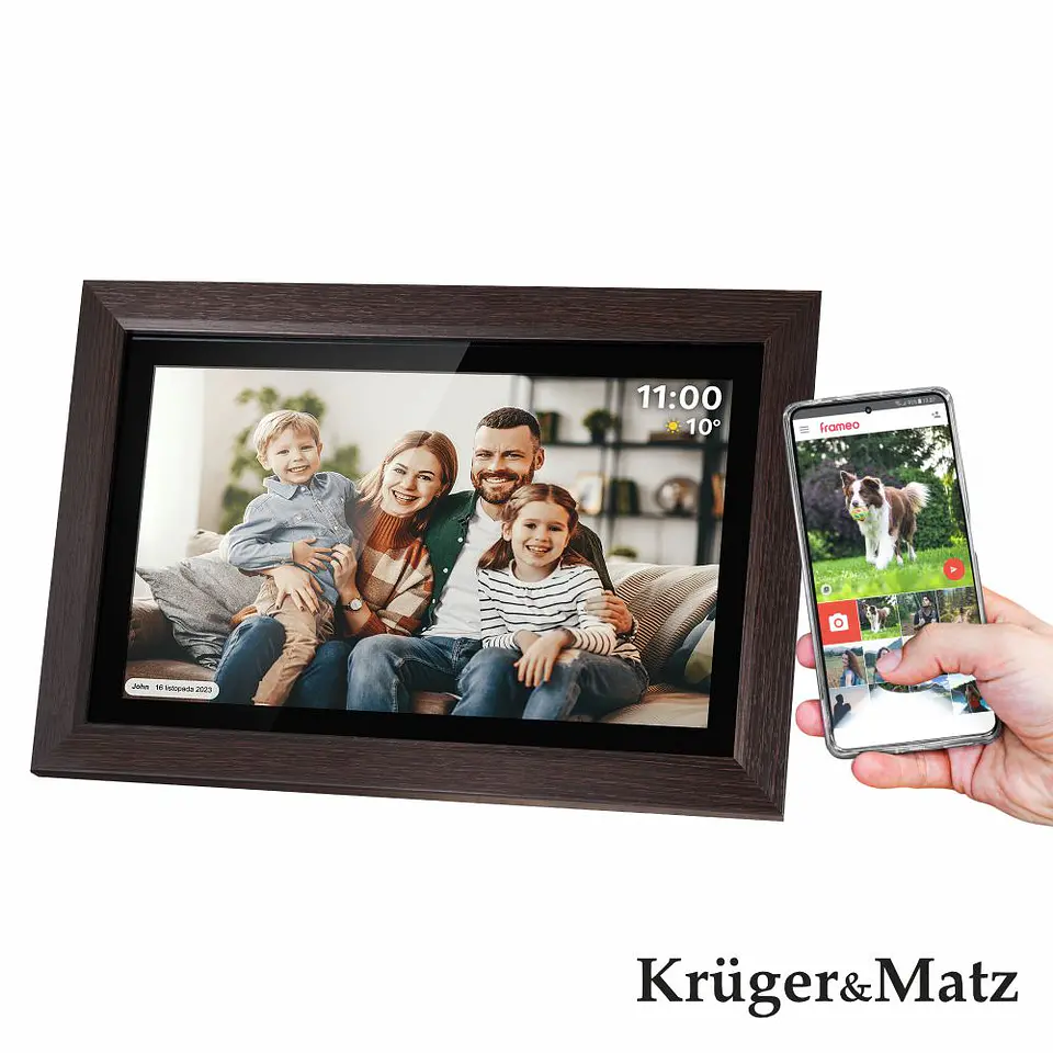 Moldura Digital Madeira FRAMEO Wi-Fi 15.6