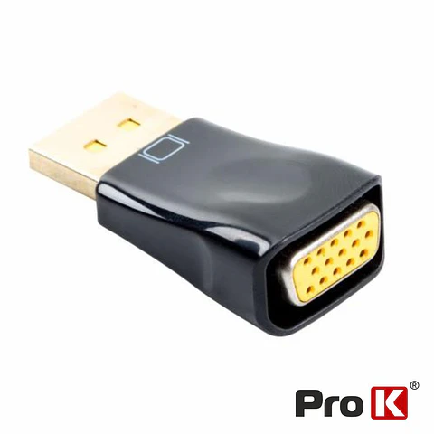 Ficha Adaptadora Displayport Macho / VGA Fêmea PROK